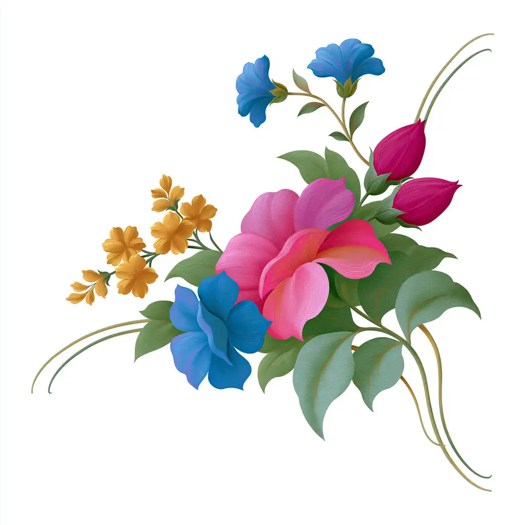 Watercolor floral arrangements with blue and cream peonies