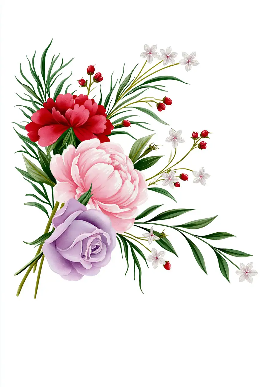 Floral Arrangement Digital Illustration