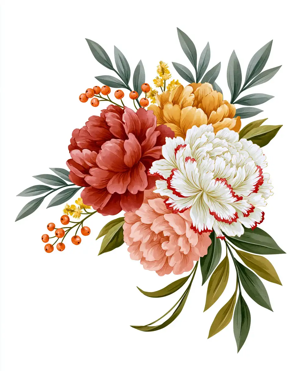 Floral Arrangement Digital Illustration