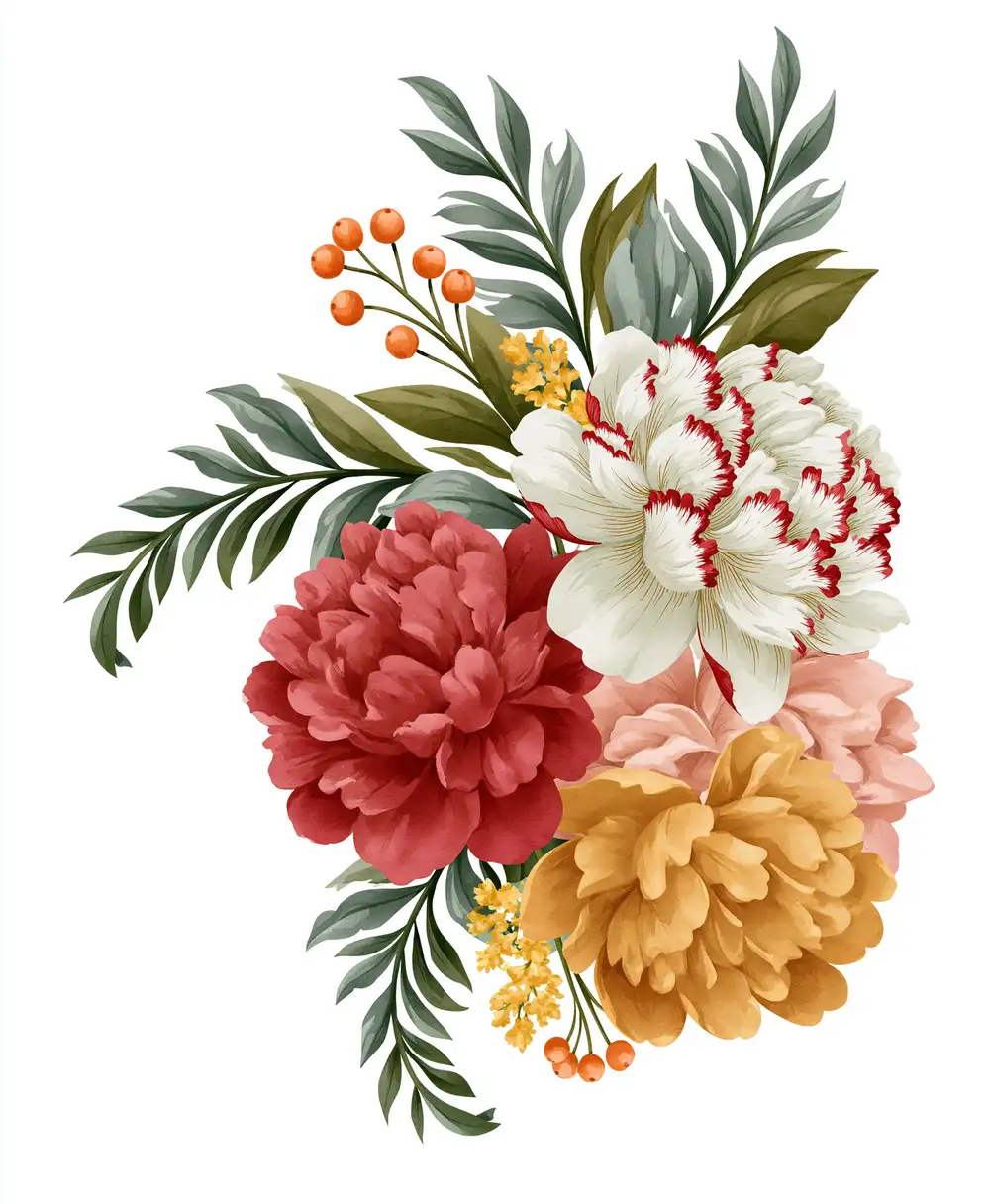 Floral Arrangement Digital Illustration
